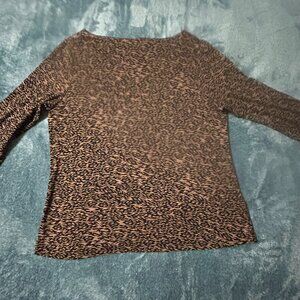 Elie Tahari Viscose Leopard Printed Women's Top 3/4 Sleeve Size M. NWT